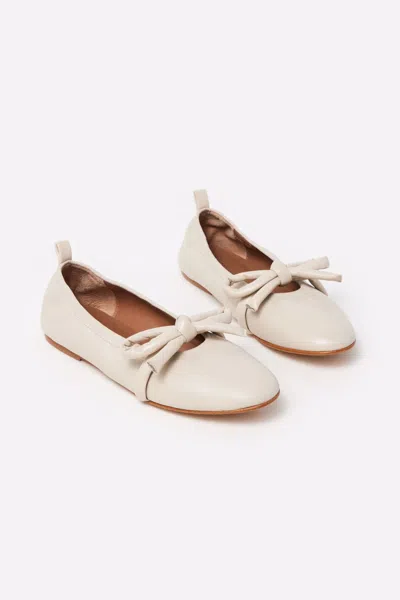 Flattered Polly Leather Ballet Flat In White