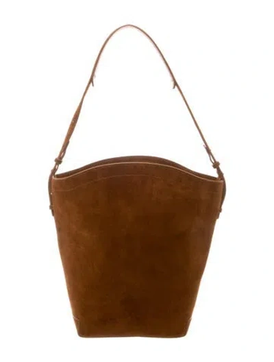 Pre-owned Flattered Suede Bucket Bag In Brown