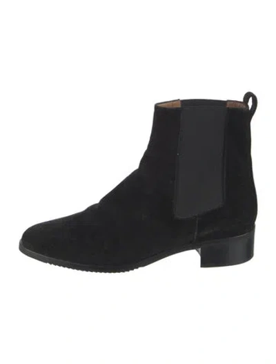 Pre-owned Flattered Suede Chelsea Boots In Black