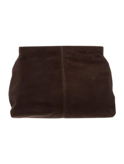 Pre-owned Flattered Suede Clutch In Brown