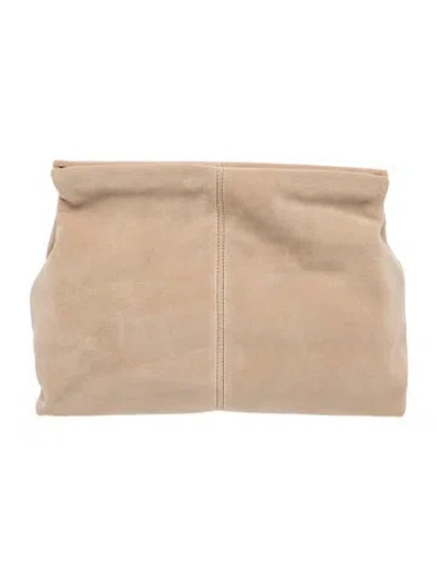 Pre-owned Flattered Suede Clutch In Neutral