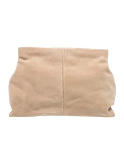 Pre-owned Flattered Suede Clutch In Neutrals