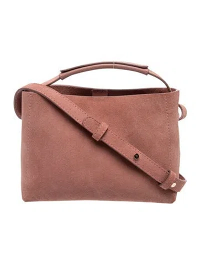 Pre-owned Flattered Suede Messenger Bag In Pink