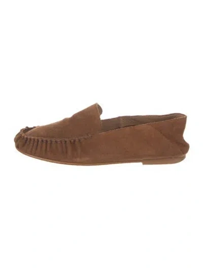 Pre-owned Flattered Suede Moccasins In Brown