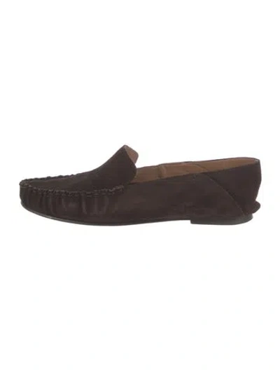 Pre-owned Flattered Suede Moccasins In Brown