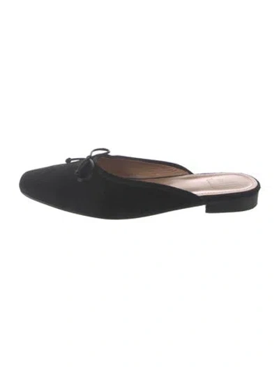 Pre-owned Flattered Suede Mules In Black