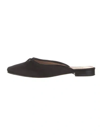 Pre-owned Flattered Suede Mules In Black