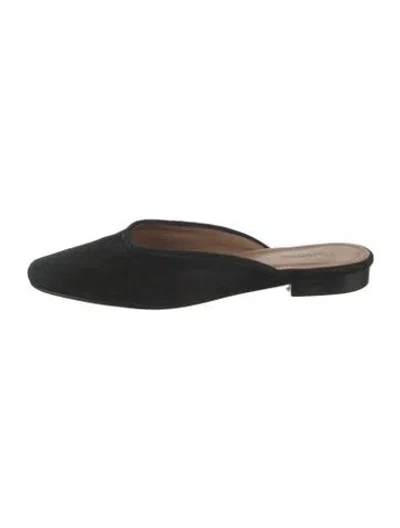 Pre-owned Flattered Suede Mules In Black