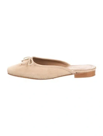 Pre-owned Flattered Suede Mules In Neutral