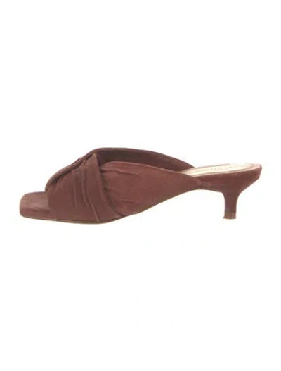 Pre-owned Flattered Suede Sandals In Brown