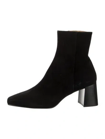 Pre-owned Flattered Suede Sock Boots In Black