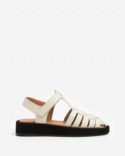 Flattered Women's Gigi Leather Fisherman Sandals In Vanilla In White