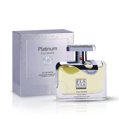 Flavia Men's Platinum Edp Spray 3.4 oz Fragrances 6294015106169 In Amber / Pink / Platinum / Violet