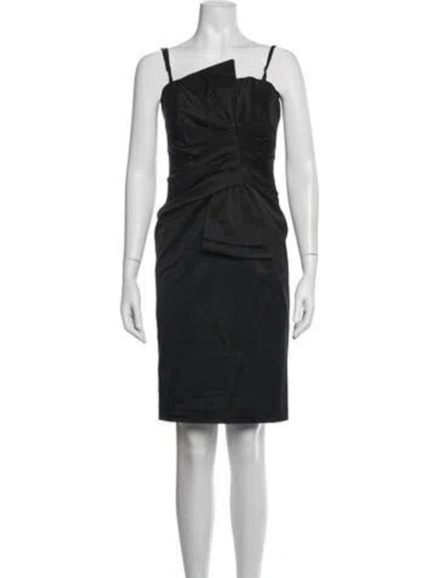 Pre-owned Flavio Castellani Asymmetrical Knee-length Dress In Black
