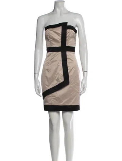 Pre-owned Flavio Castellani Colorblock Pattern Mini Dress In Neutrals