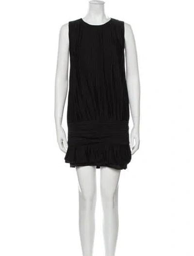 Pre-owned Flavio Castellani Crew Neck Mini Dress In Black