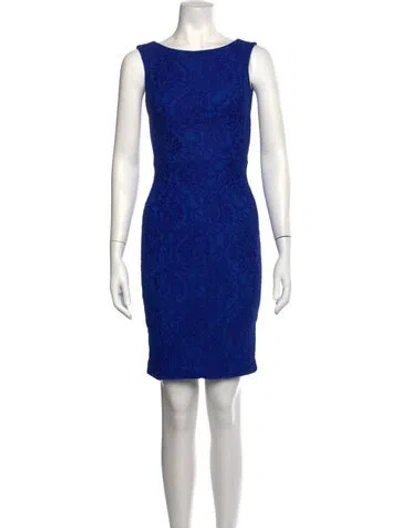 Pre-owned Flavio Castellani Lace Pattern Knee-length Dress In Blue