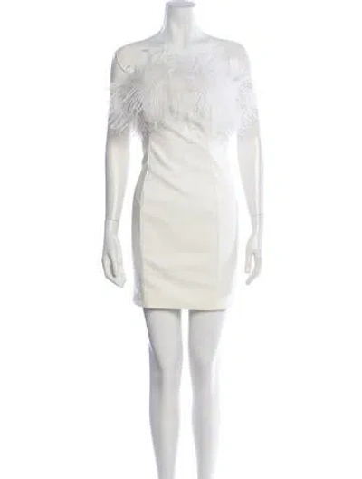 Pre-owned Flavio Castellani Off-the-shoulder Mini Dress W/ Tags In White