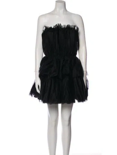 Pre-owned Flavio Castellani Strapless Mini Dress In Black