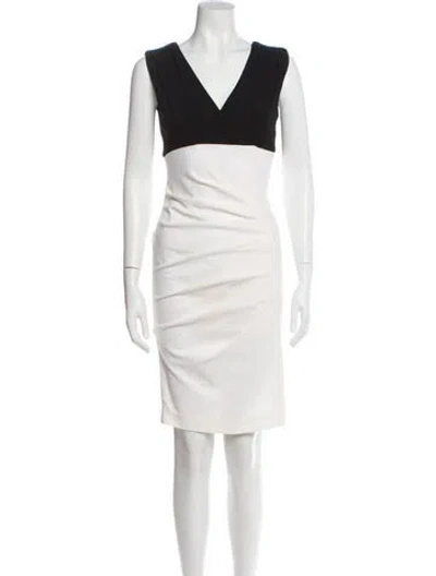 Pre-owned Flavio Castellani V-neck Knee-length Dress