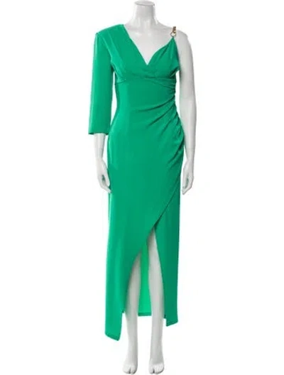 Pre-owned Flavio Castellani V-neck Long Dress W/ Tags In Green