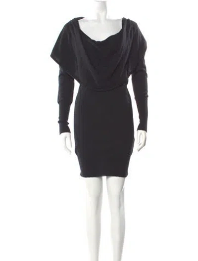 Pre-owned Flavio Castellani Wool Mini Dress In Gray