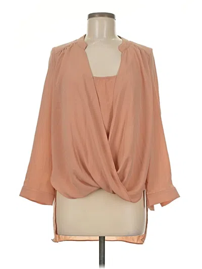 Pre-owned Flawless 3/4 Sleeve Blouse In Brown