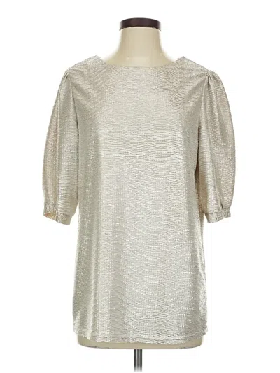 Pre-owned Flawless 3/4 Sleeve Blouse In Silver
