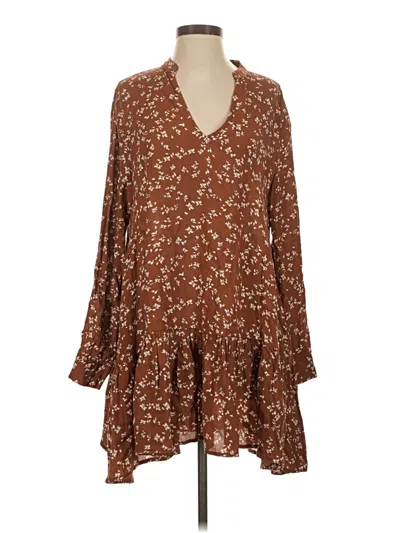 Pre-owned Flawless Casual Dress In Brown