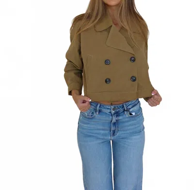 Flawless Lizzy Double Breasted Blazer In Tan In Brown