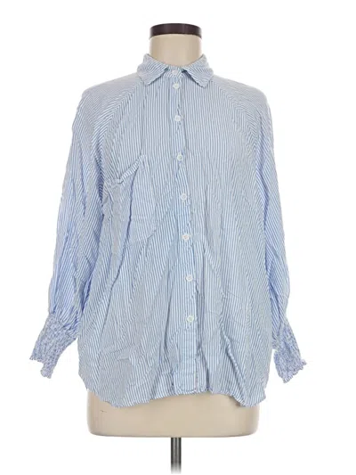 Pre-owned Flawless Long Sleeve Button Down Shirt In Blue