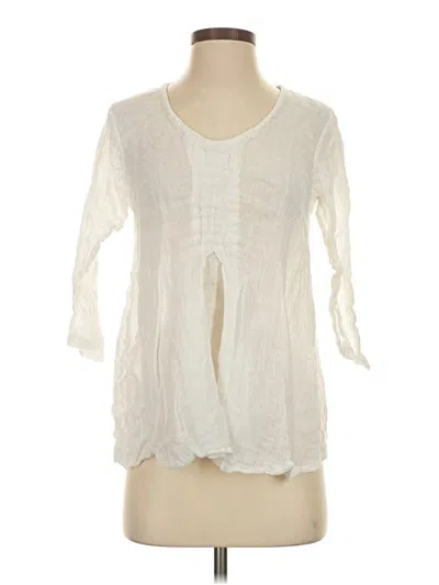 Pre-owned Flax 3/4 Sleeve Blouse In Ivory
