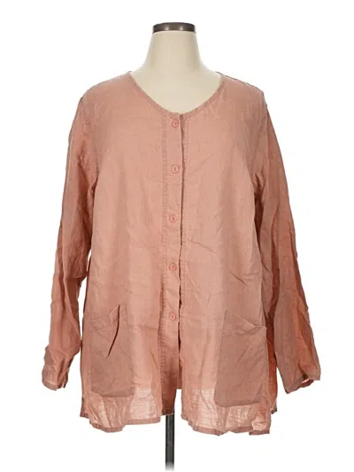 Pre-owned Flax 3/4 Sleeve Blouse In Pink