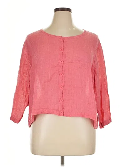 Pre-owned Flax 3/4 Sleeve Blouse In Pink