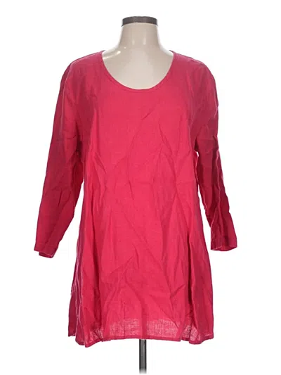 Pre-owned Flax 3/4 Sleeve Blouse In Red