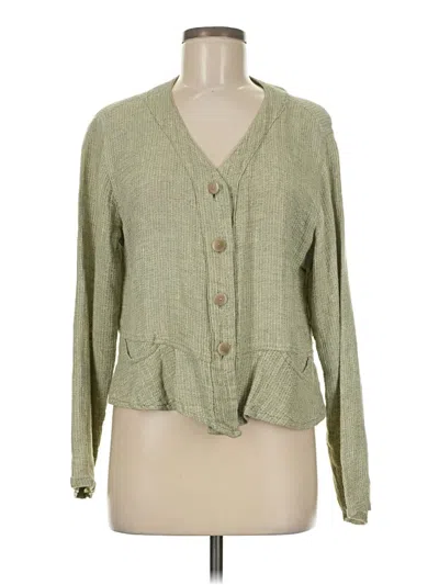 Pre-owned Flax Blazer Jacket In Green