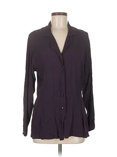 Pre-owned Flax By Jeanne Engelhart Long Sleeve Blouse In Purple
