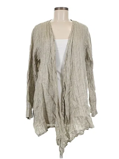 Pre-owned Flax Cardigan Sweater In Gray