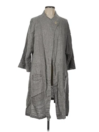 Pre-owned Flax Cardigan Sweater In Gray