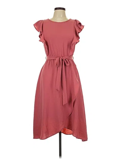Pre-owned Flax Casual Dress In Burgundy