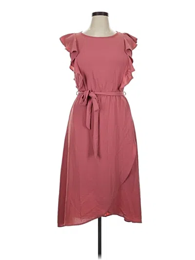 Pre-owned Flax Casual Dress In Burgundy
