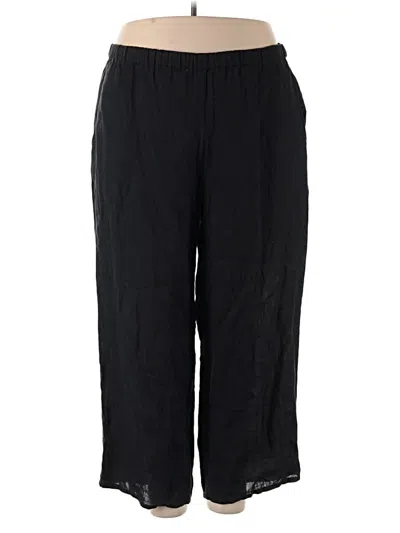 Pre-owned Flax Linen Pants In Black