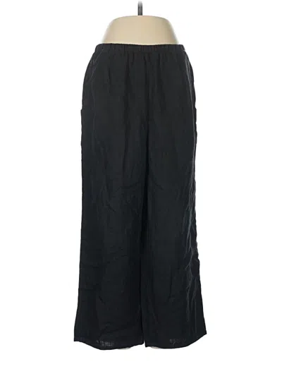 Pre-owned Flax Linen Pants In Black