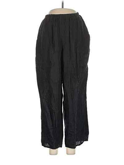 Pre-owned Flax Linen Pants In Black