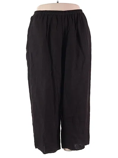Pre-owned Flax Linen Pants In Black