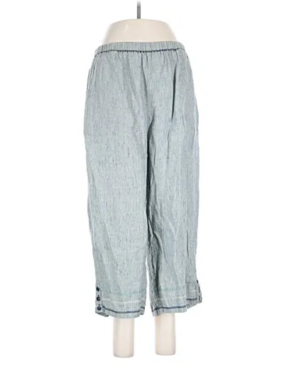 Pre-owned Flax Linen Pants In Blue