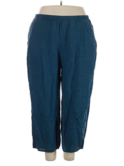 Pre-owned Flax Linen Pants In Blue