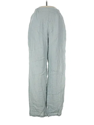 Pre-owned Flax Linen Pants In Blue