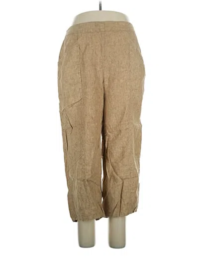Pre-owned Flax Linen Pants In Brown