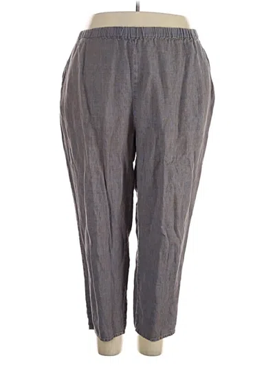 Pre-owned Flax Linen Pants In Gray